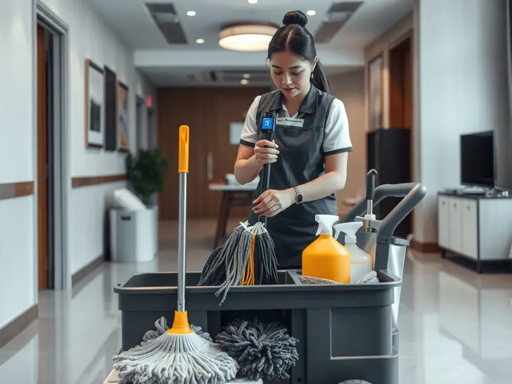酒店客房清洁工具与清洁车