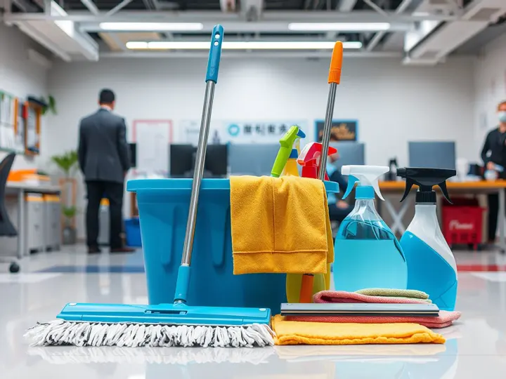 清洁工具组合展示